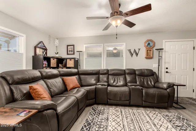 a living room with furniture