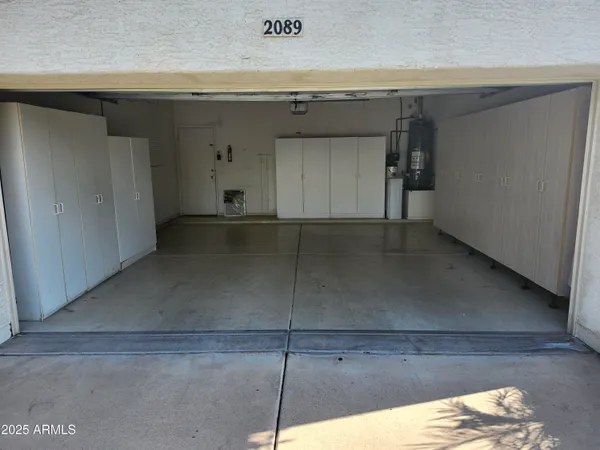 a view of a garage