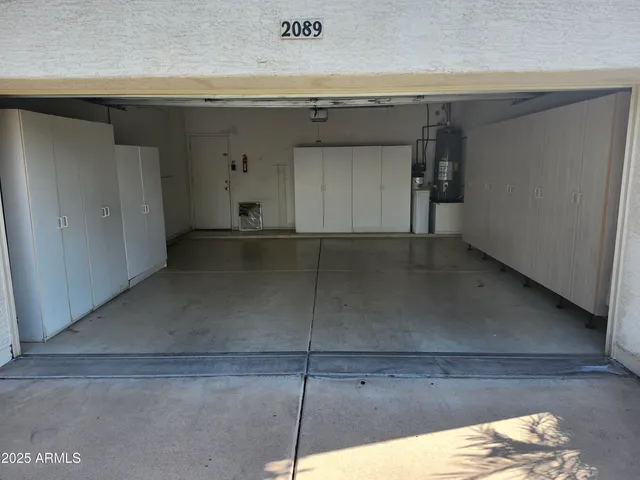 a view of a garage