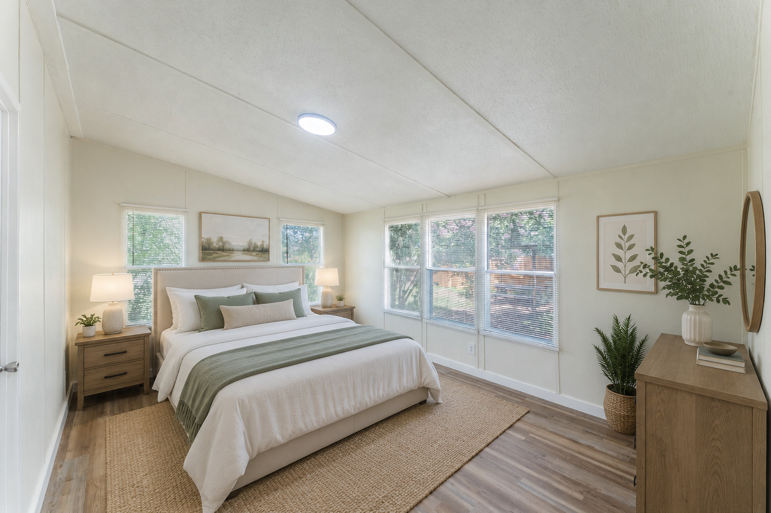 171 Railyard Drive Kyle, TX 78640 - Photo 13 of 20 a bedroom with a large bed and a potted plant