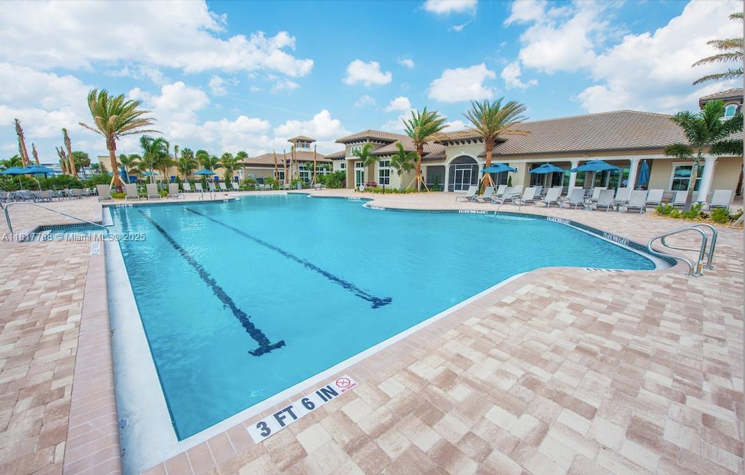 1040 Eucalyptus Drive, Unit 6 Hollywood, FL 33021 - Photo 35 of 41 a view of swimming pool with lawn chairs and large trees