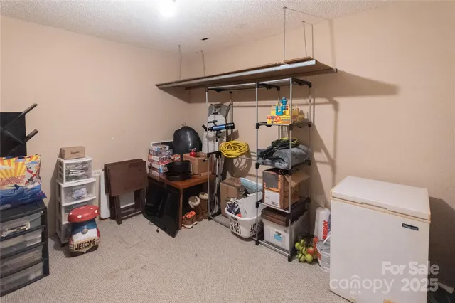 a room with storage space