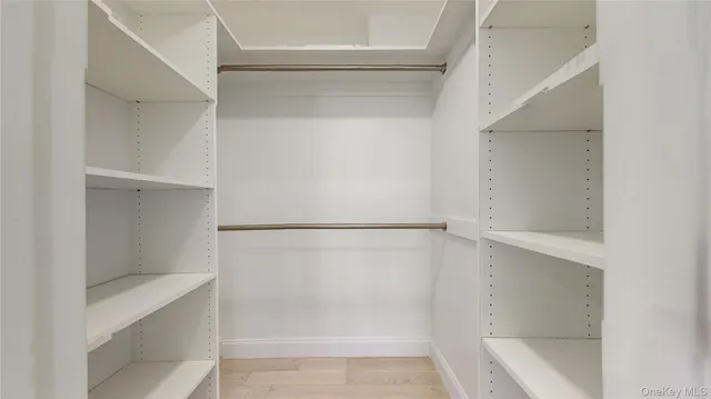 a view of an empty walk in closet