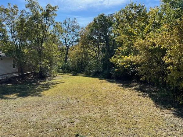 a view of a yard with trees