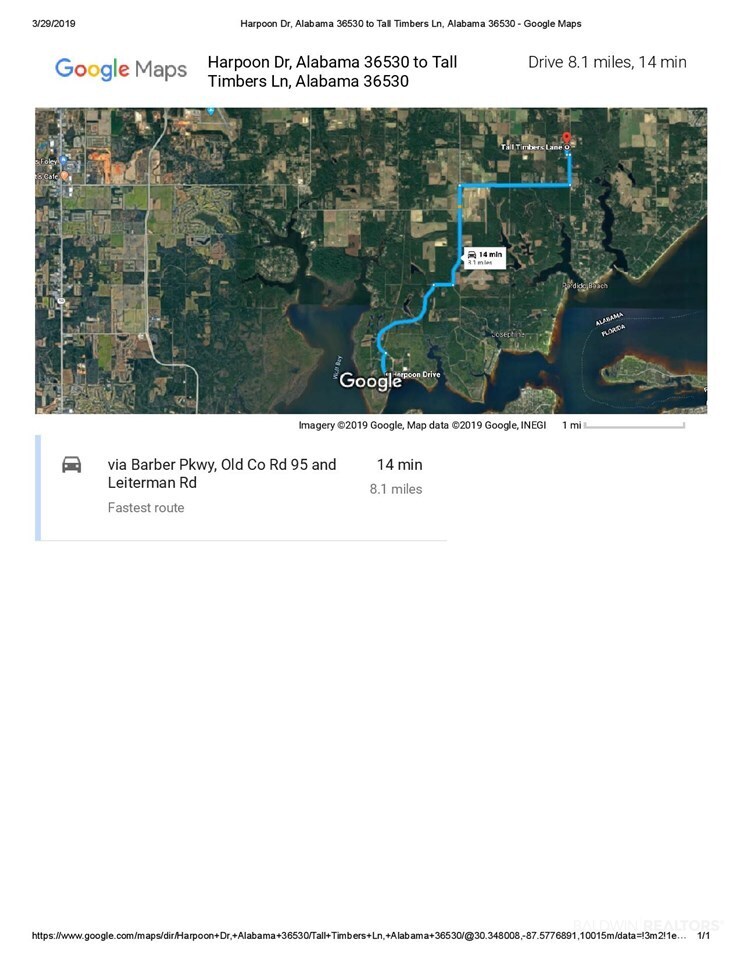 Timber Lane Elberta, AL 36530 - Photo 9 of 10 15 Minutes Travel Map