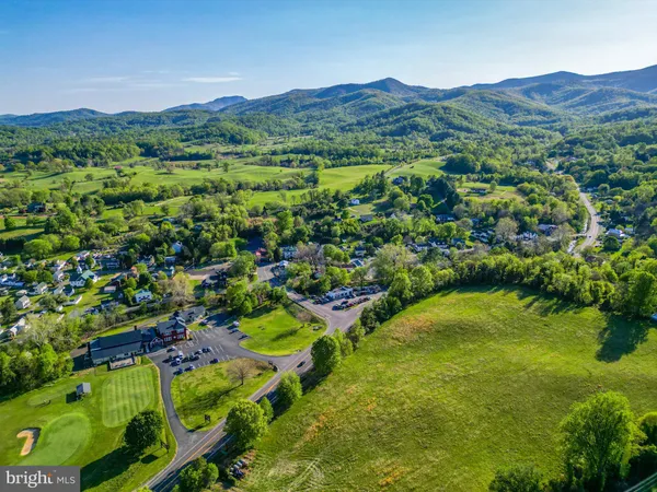 a view of a lush green hillside and houses