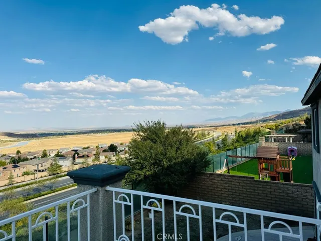 a view of a city from a balcony