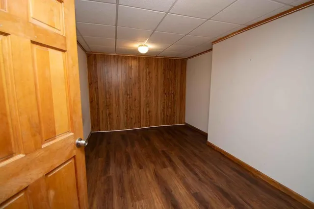 a view of entryway with wooden floor