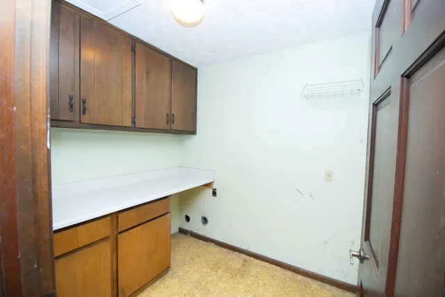 a room with cabinets