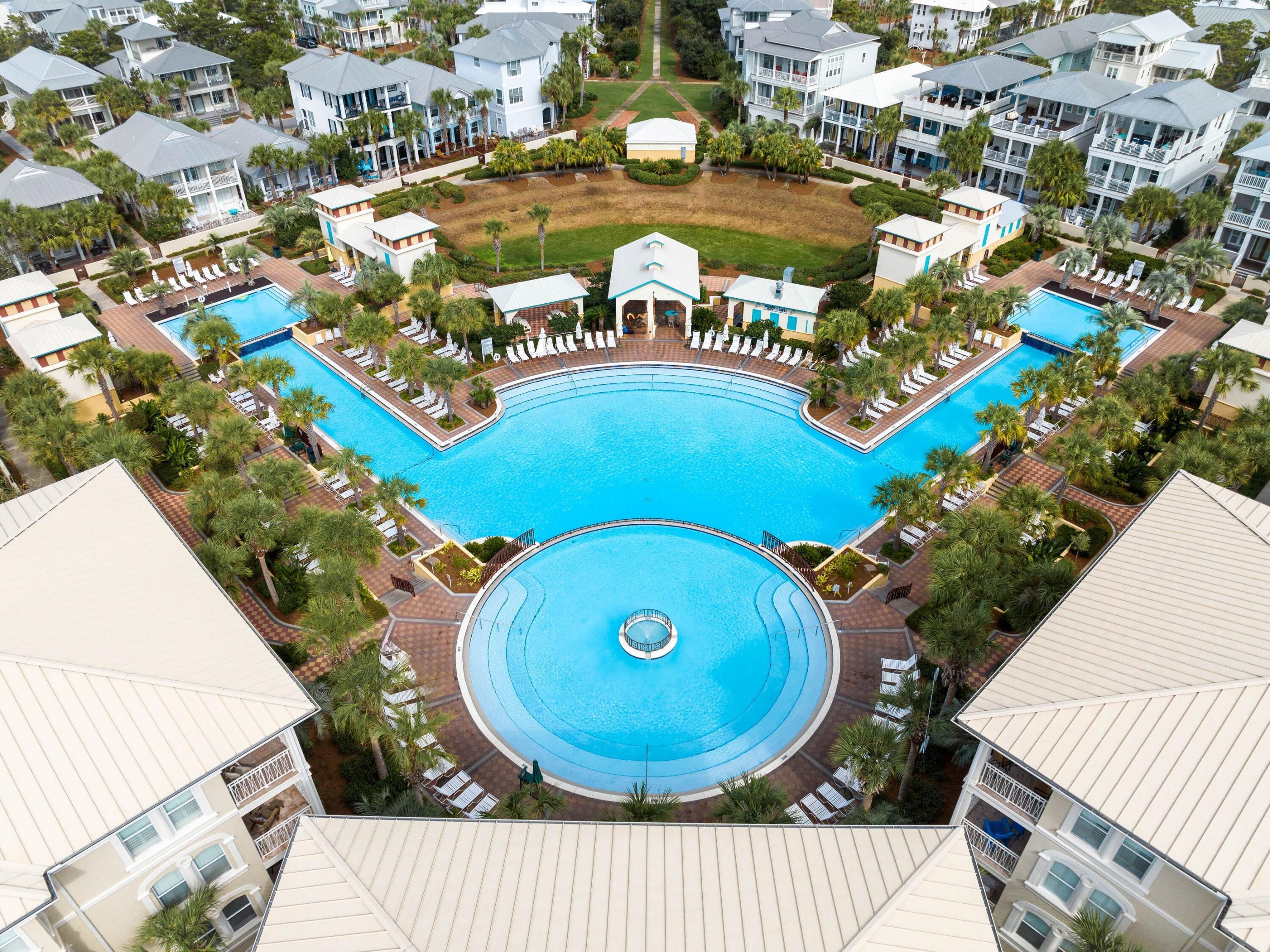 205 Seacrest Beach Boulevard Seacrest, FL 32461 - Photo 36 of 39 an aerial view of a house with a swimming pool and outdoor seating
