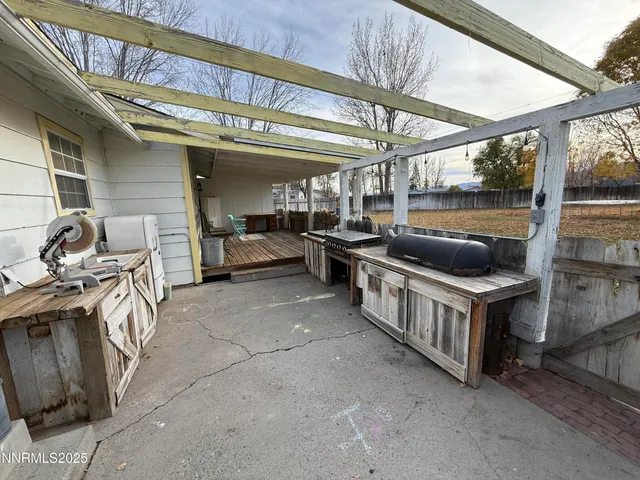 a view of outdoor space with seating