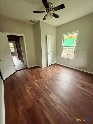 a view of a livingroom with a window