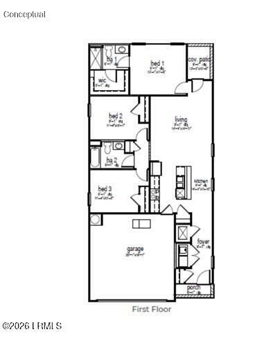 67 Pollen Drive Ridgeland, SC 29936 - Photo 29 of 29 Downing Floor Plan MLS