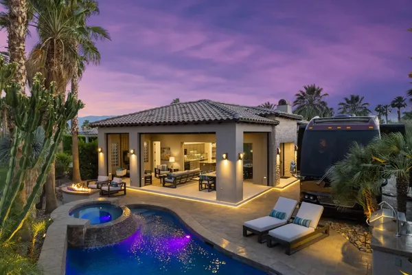 a view of a house with patio