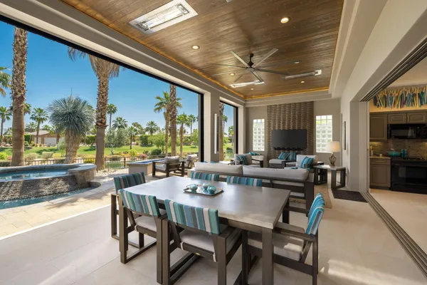 a living room with furniture