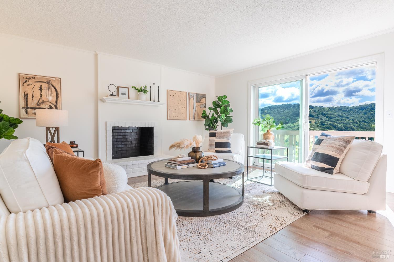 4 Galway Lane San Rafael, CA 94903 - Photo 3 of 45 a living room with furniture and a fireplace