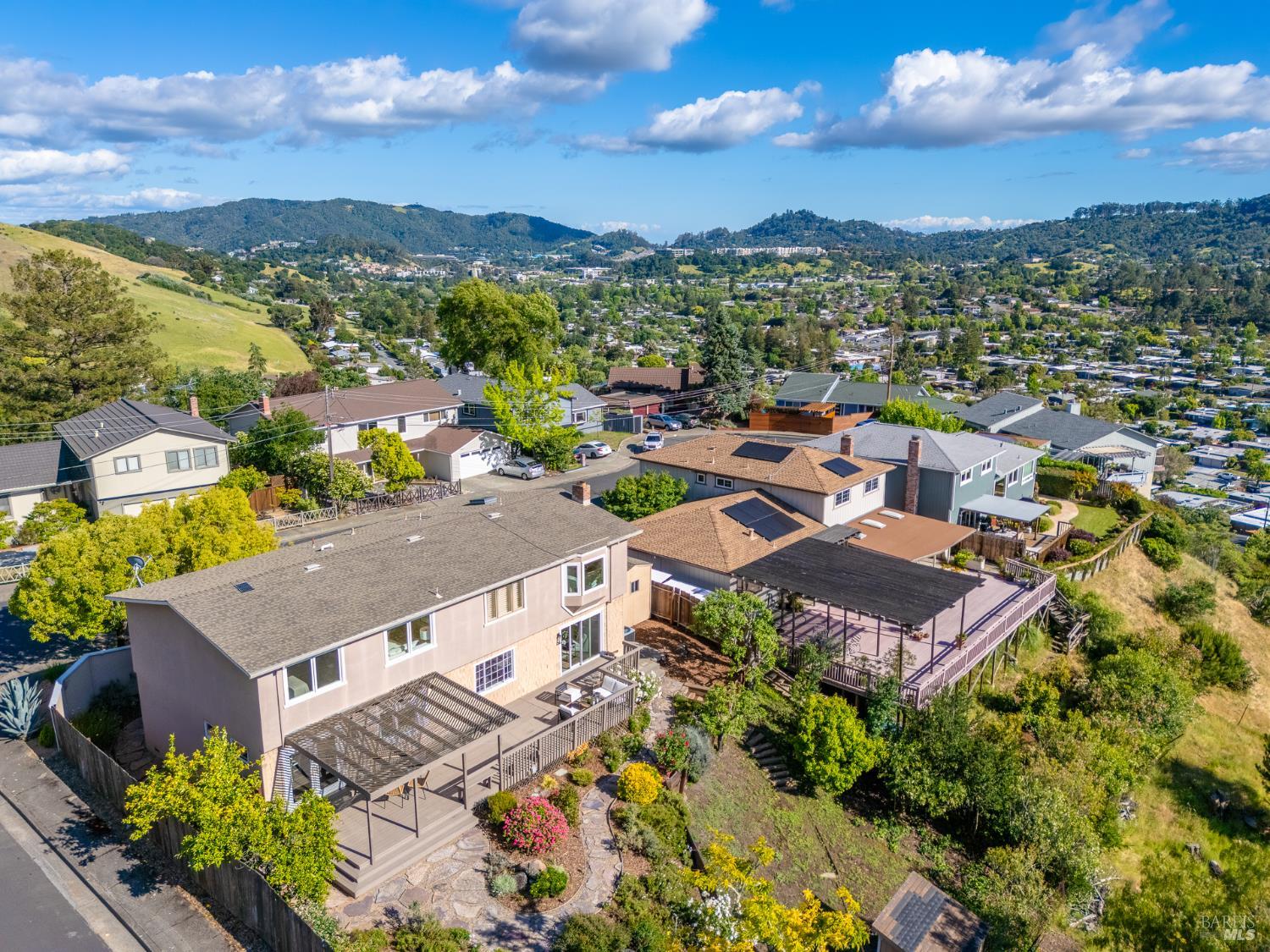 4 Galway Lane San Rafael, CA 94903 - Photo 33 of 45 an aerial view of a house with a garden