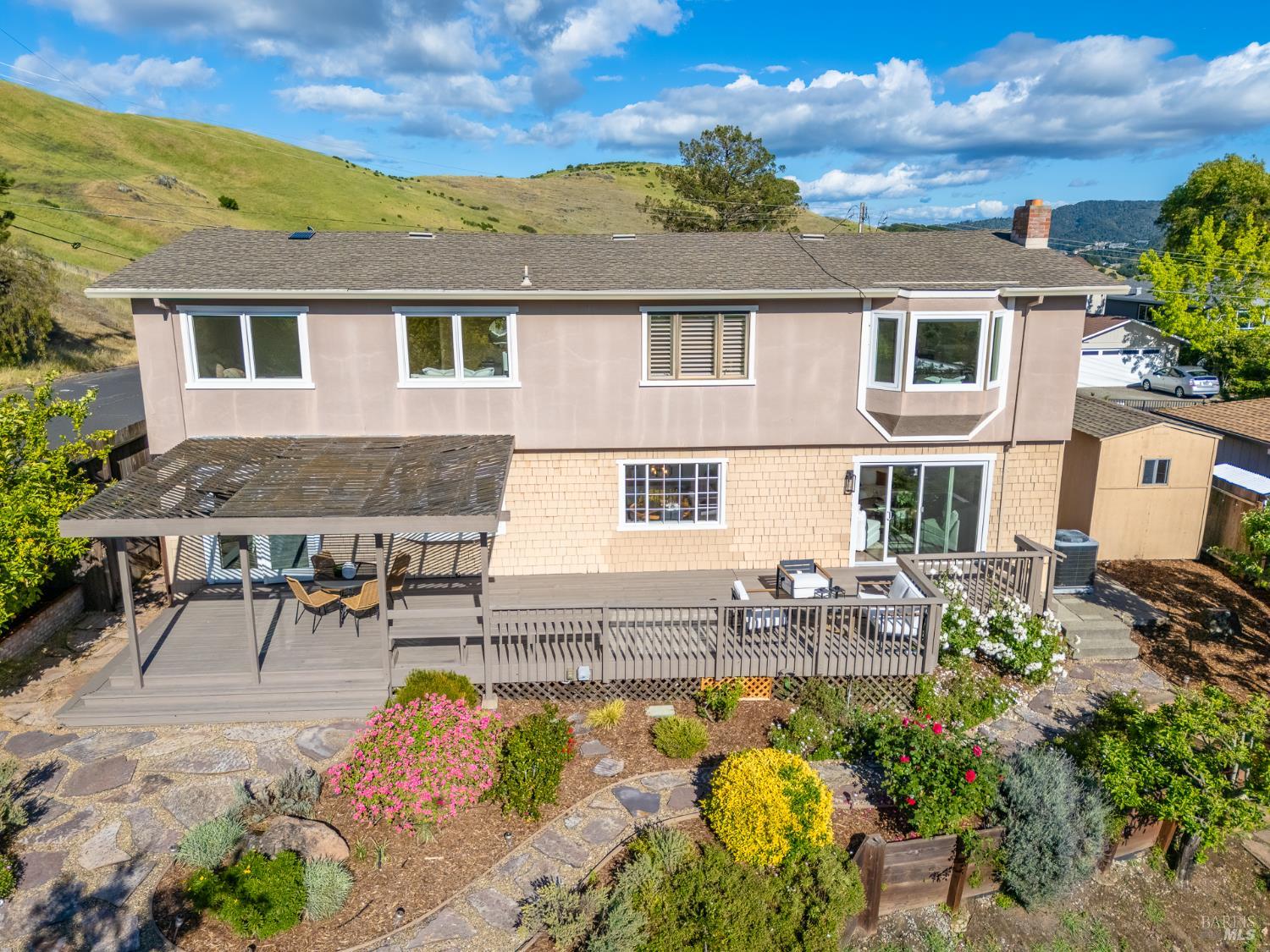 4 Galway Lane San Rafael, CA 94903 - Photo 34 of 45 a view of a patio with table and chairs and potted plants