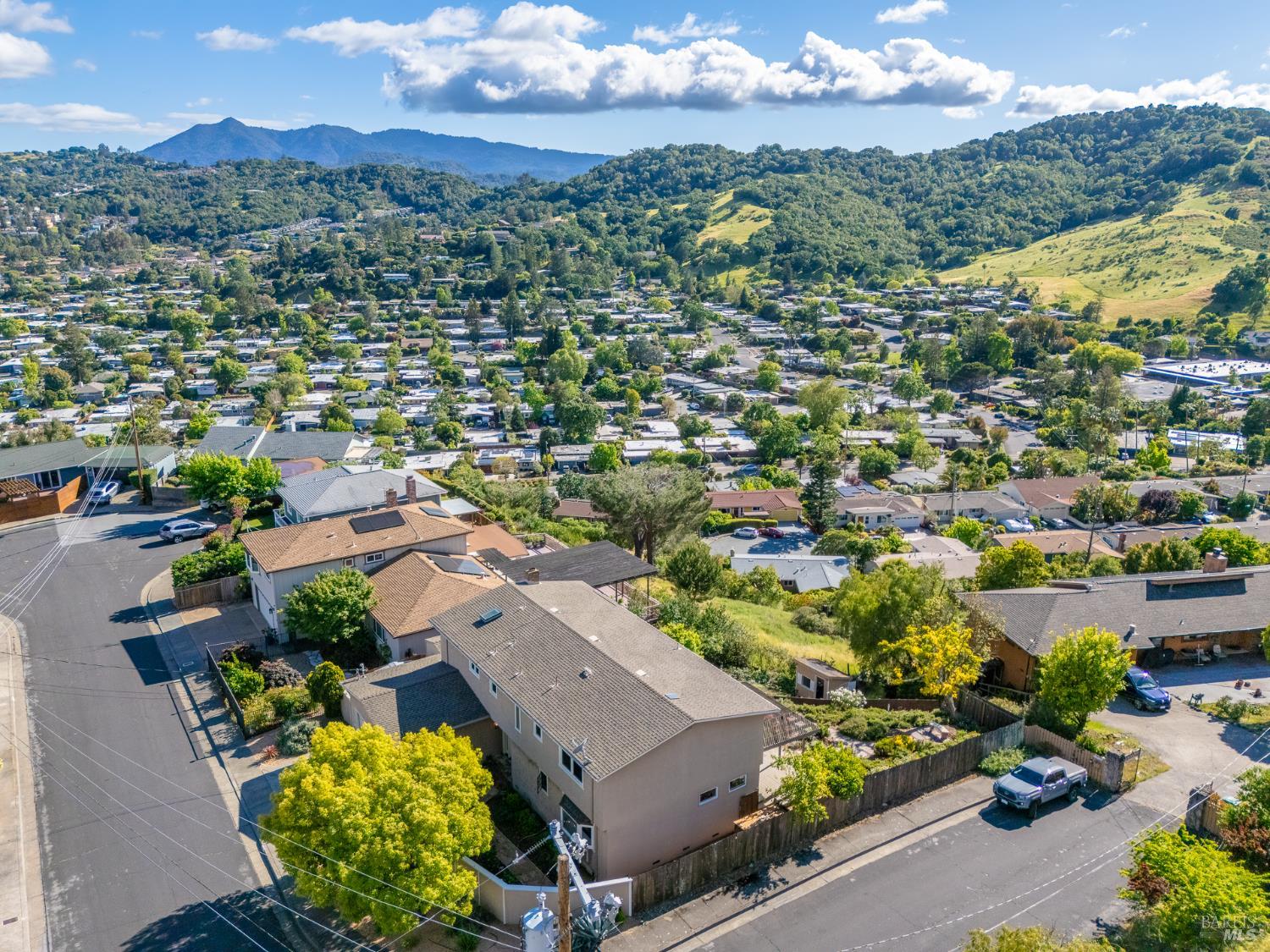 4 Galway Lane San Rafael, CA 94903 - Photo 40 of 45 an aerial view of a houses with a street