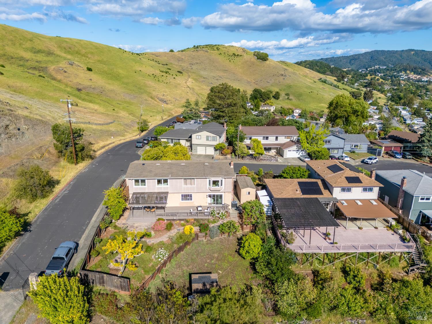 4 Galway Lane San Rafael, CA 94903 - Photo 42 of 45 an aerial view of residential houses with outdoor space