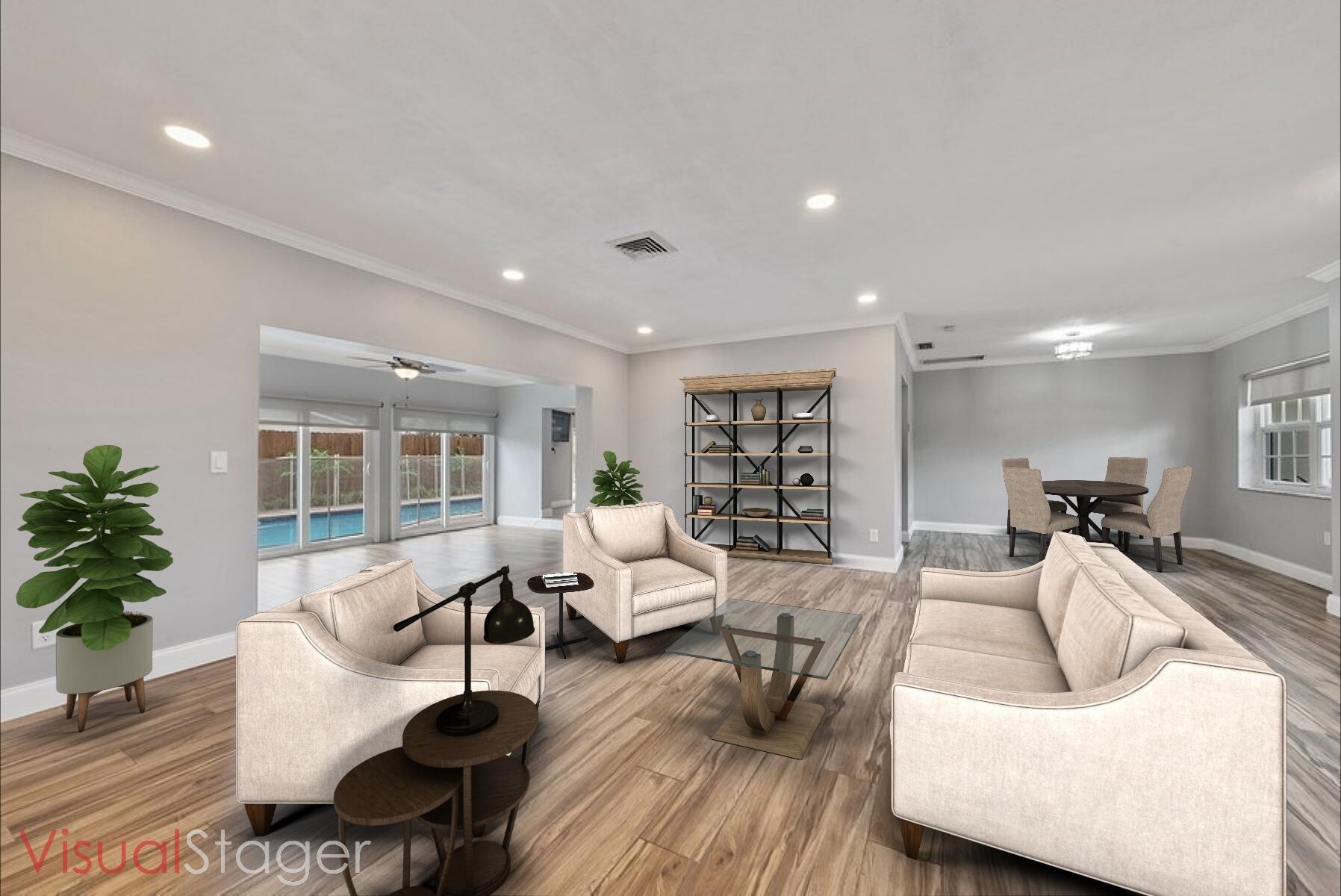 884 Northwest 6th Drive Boca Raton, FL 33486 - Photo 6 of 37 Virtual Staging Living Room