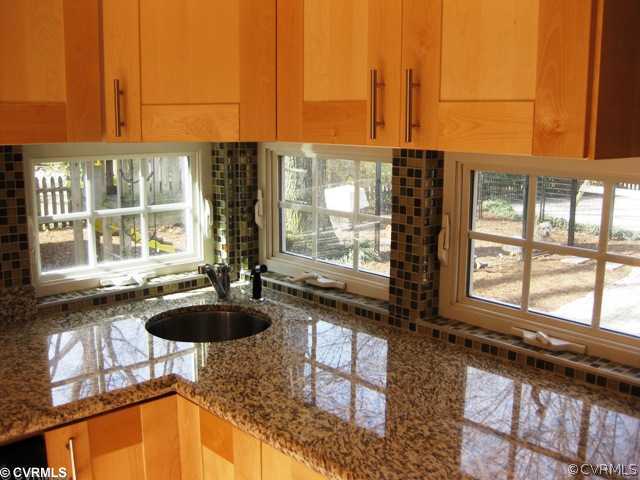 Kitchen - Prep Sink, glass-tile backsplash,...