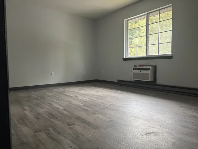 an empty room with a window