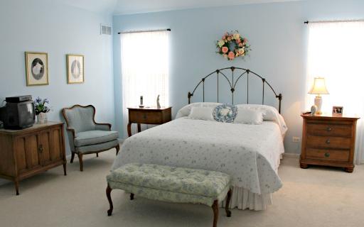 1871 Wagner Road Batavia, IL 60510 - Photo 11 of 16 a bedroom with a bed and a chandelier
