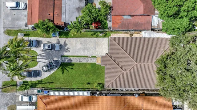 an aerial view of a house