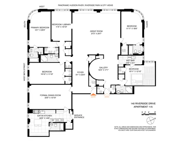 $5,295,000 | 140 Riverside Drive, Unit 11A | Upper West Side