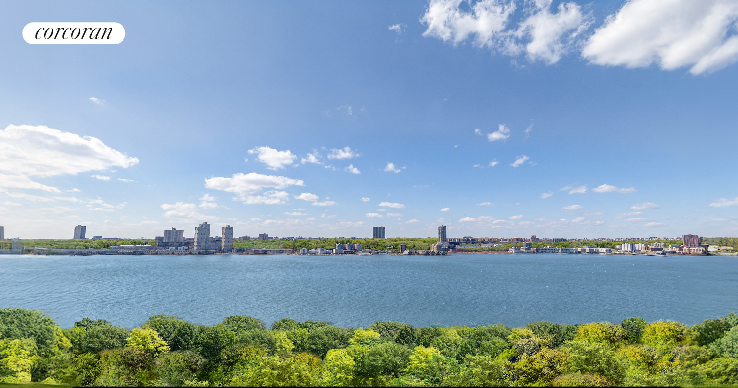 a view of a city and lake
