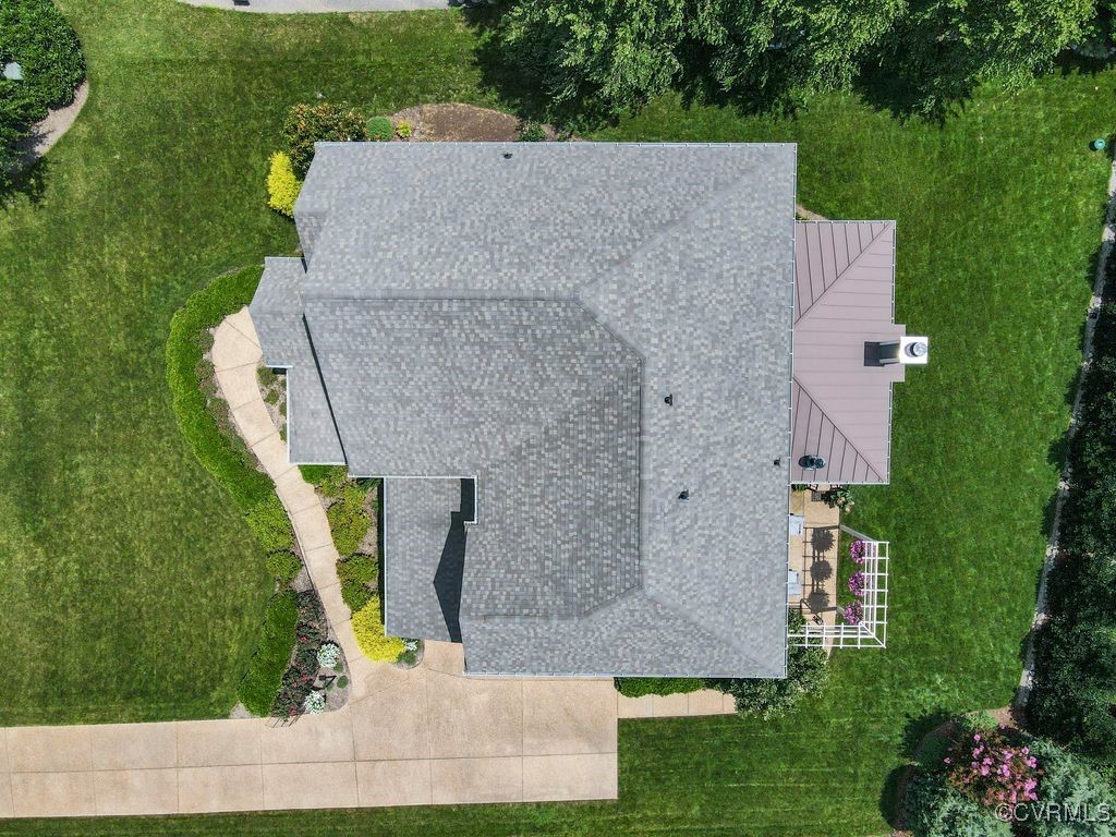 16413 Lambourne Road Midlothian, VA 23112 - Photo 29 of 33 an aerial view of a house with a garden and trees