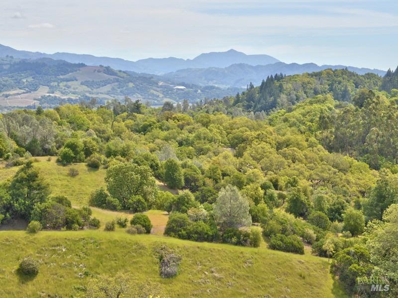a view of a mountain with an outdoor space