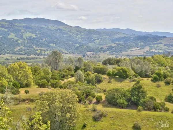 a view of mountain with green space