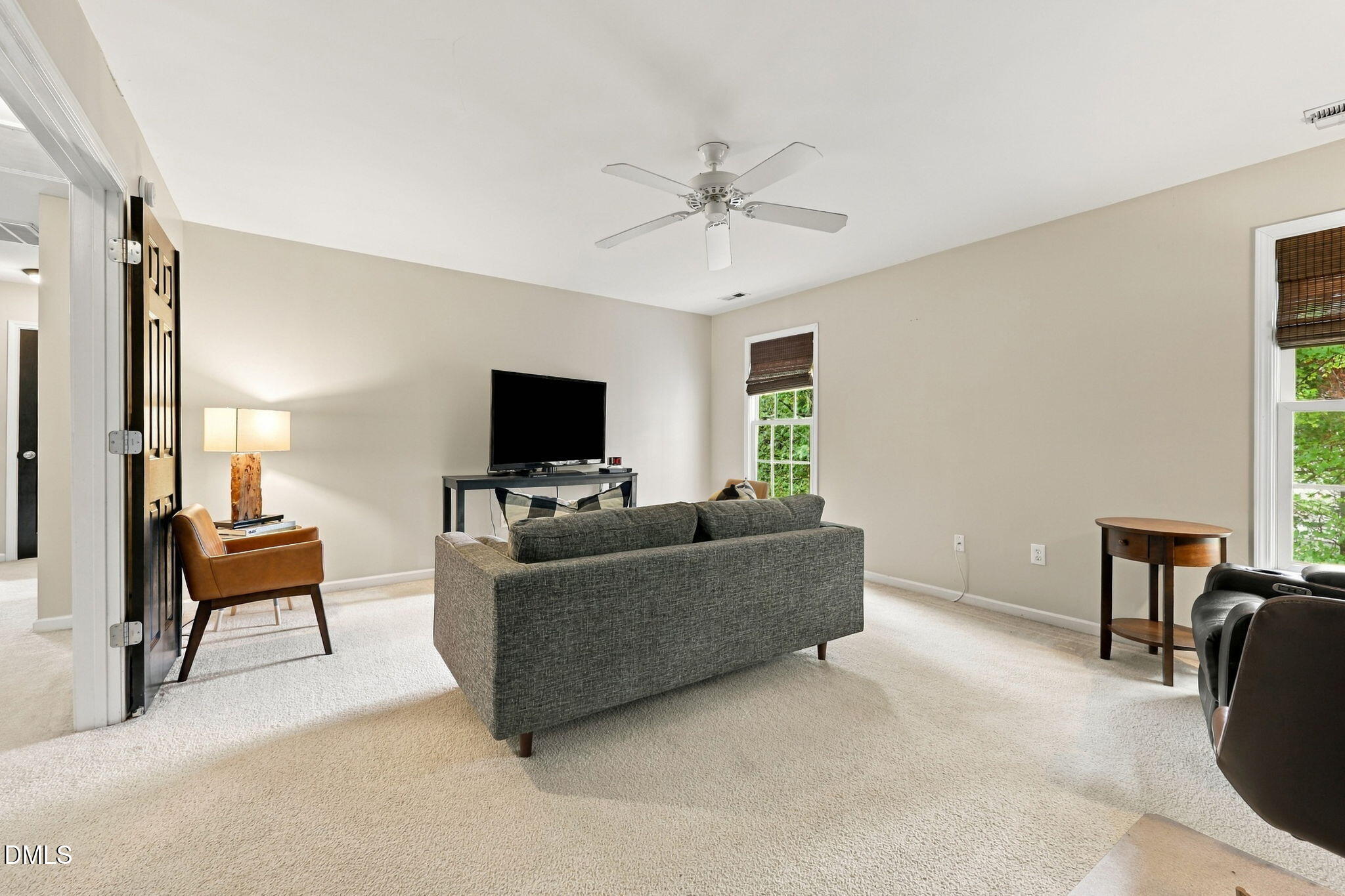 6 Sydenham Road Durham, NC 27713 - Photo 34 of 44 Neutral wall paint, light-toned carpeting, ceiling fan, and multiple windows