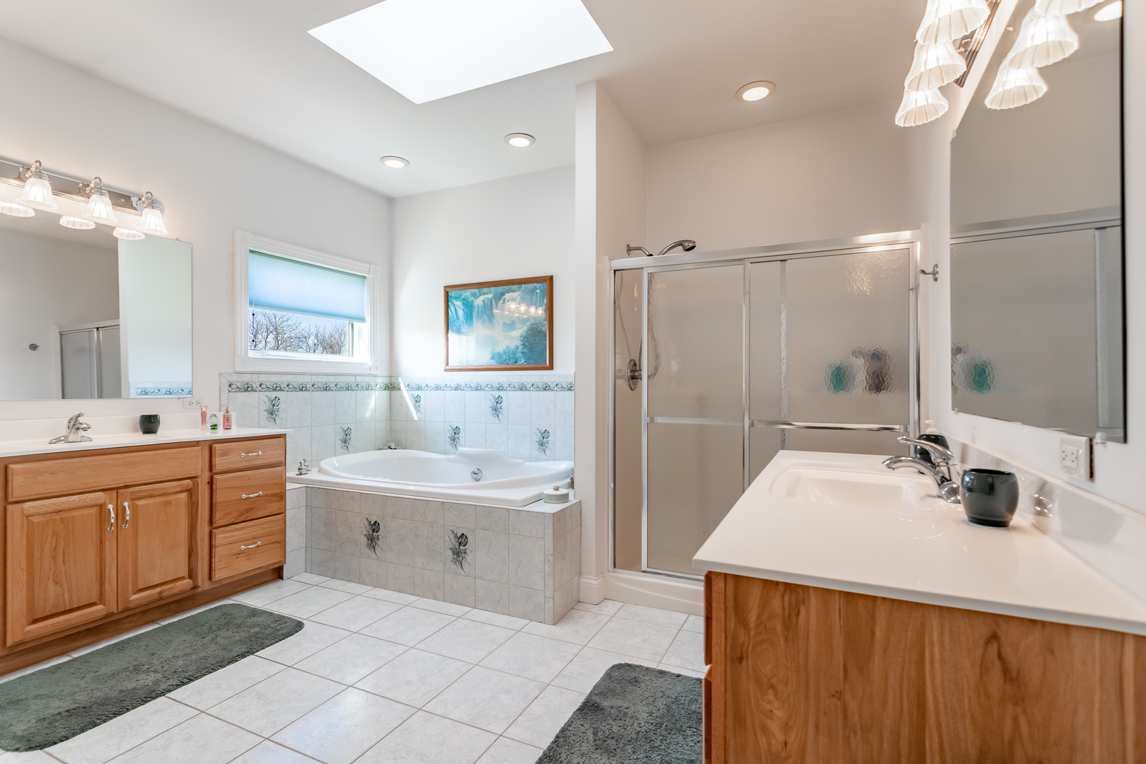 2019 East Kentucky Road Beecher, IL 60401 - Photo 37 of 47 a spacious bathroom with a double vanity sink mirror and double