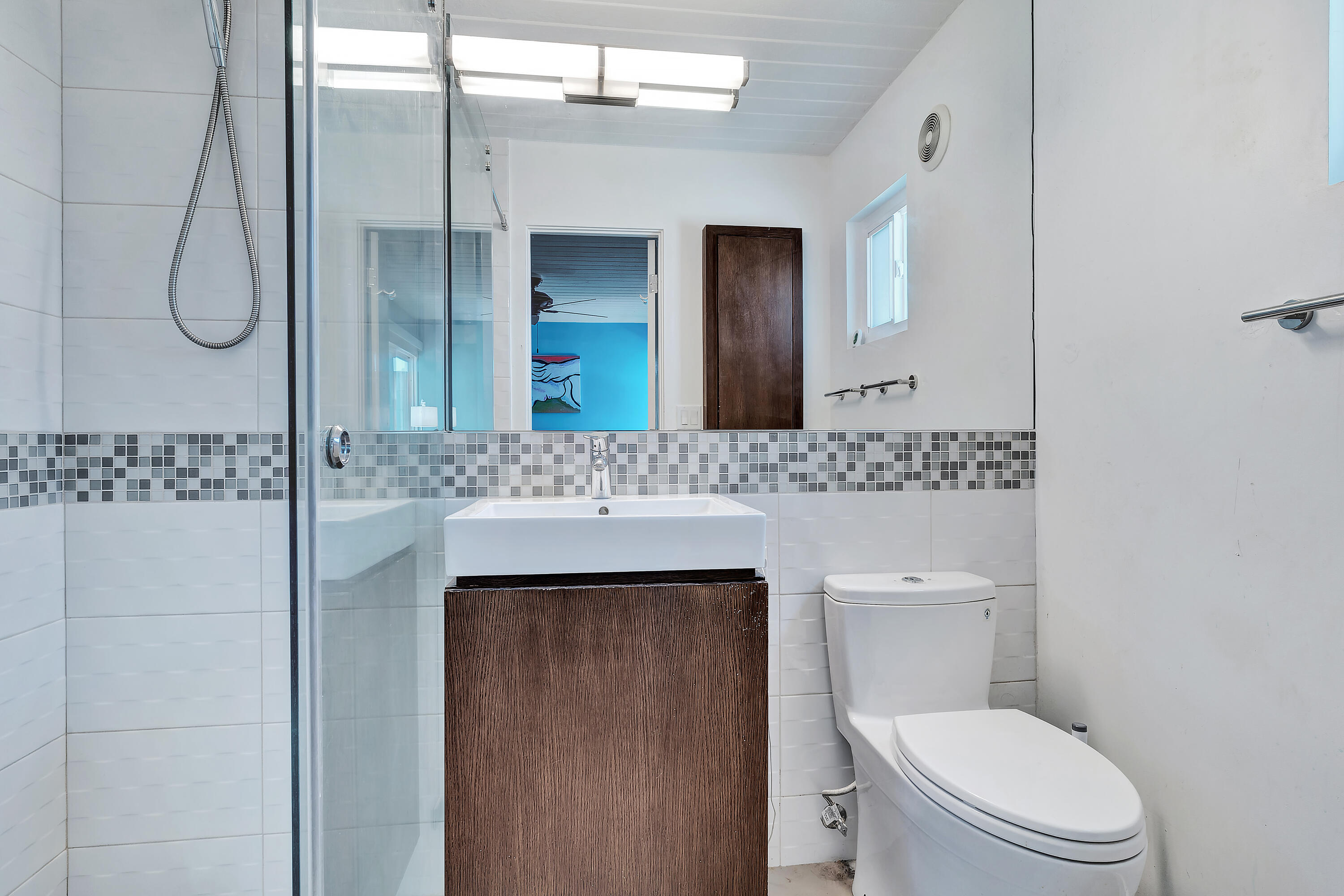 600 East Alexander Way Palm Springs, CA 92262 - Photo 28 of 43 a bathroom with a granite countertop sink toilet and shower