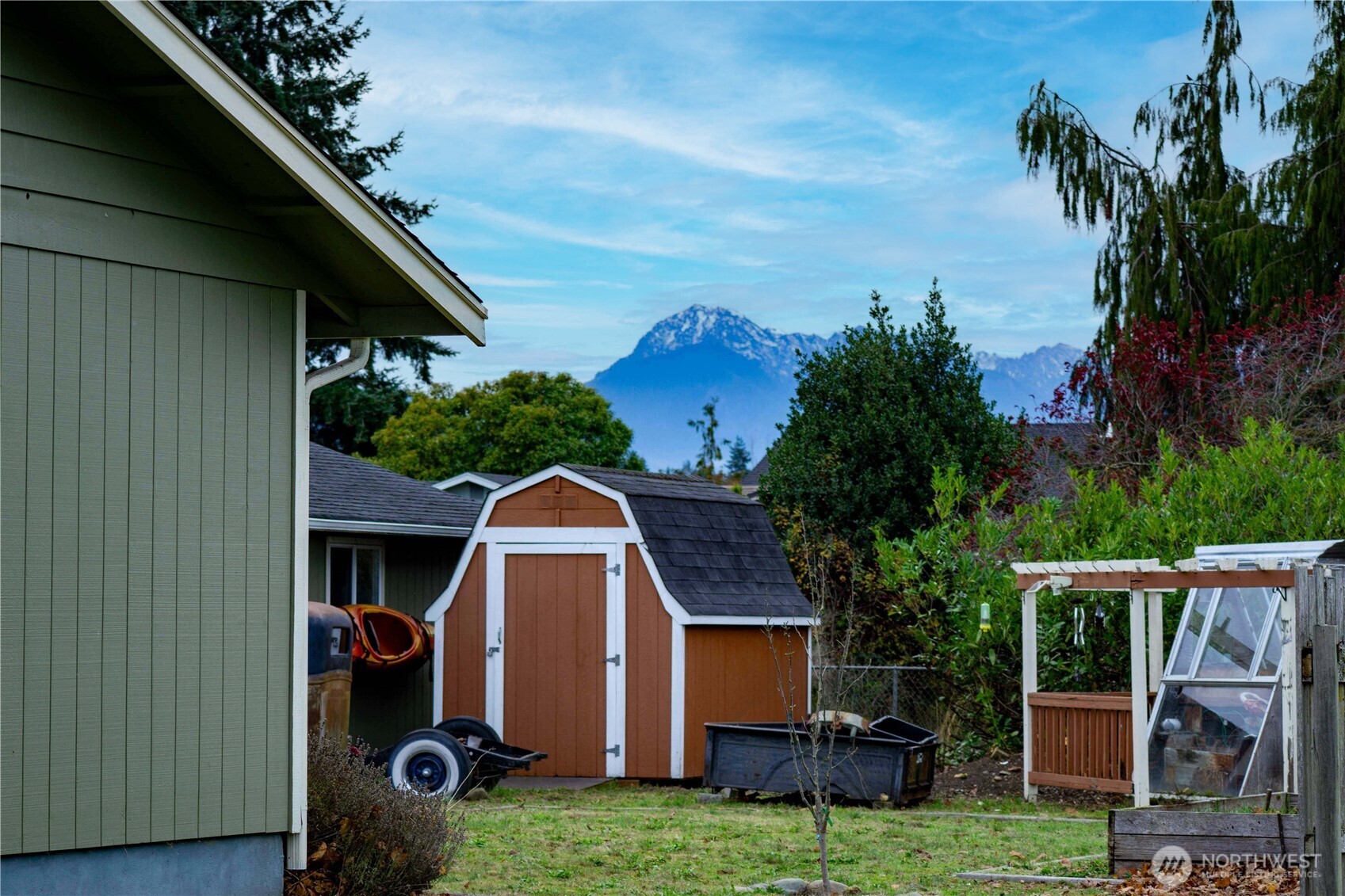 151 Valley View Drive Sequim, WA 98382 - Photo 37 of 40 a view of backyard with deck and outdoor seating
