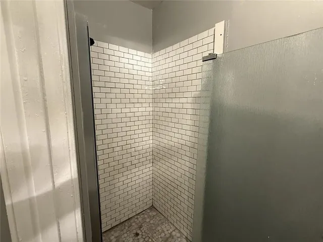 a bathroom with a shower