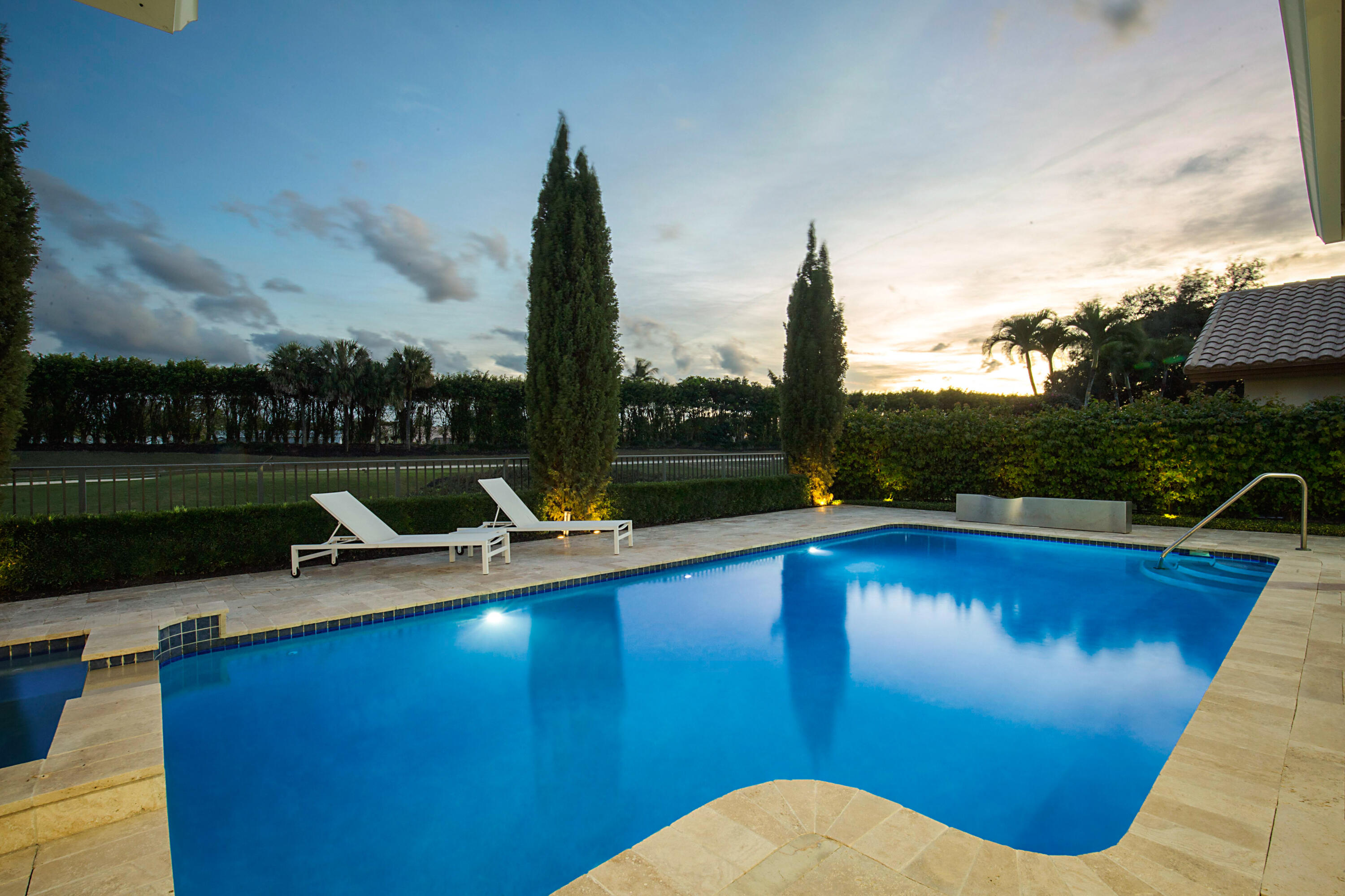 7316 Mandarin Drive Boca Raton, FL 33433 - Photo 37 of 45 a view of swimming pool with seating area and barbeque grill with large trees