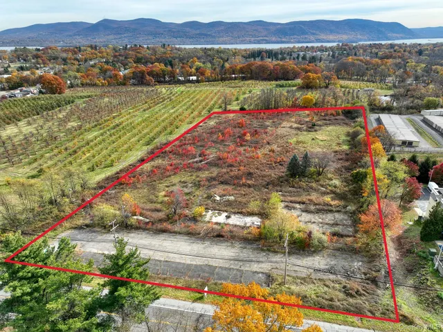 a view of a lake with a city