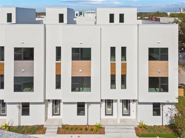 a view of a building with many windows