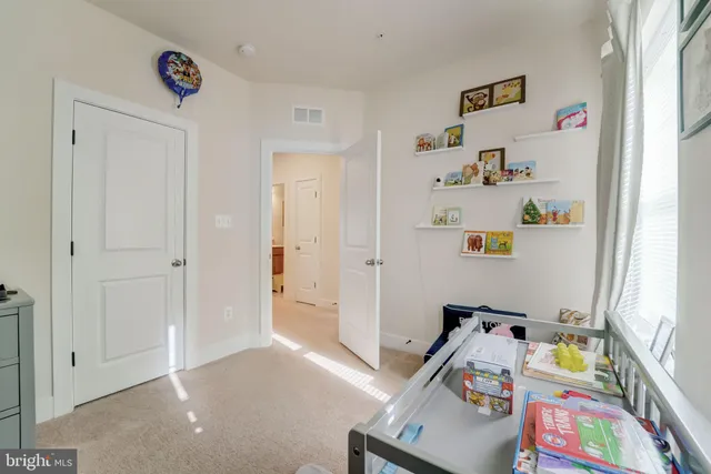 a room with toys and a window