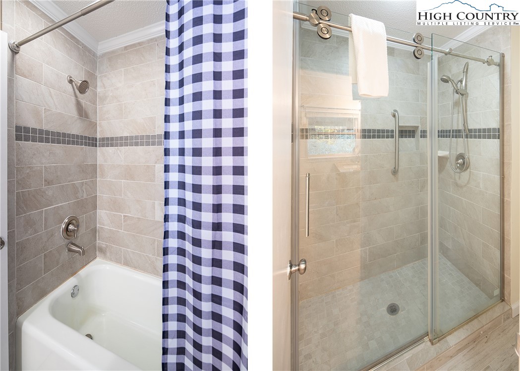 501 St Andrews Road Beech Mountain, NC 28604 - Photo 17 of 46 a bathroom with a bathtub and shower