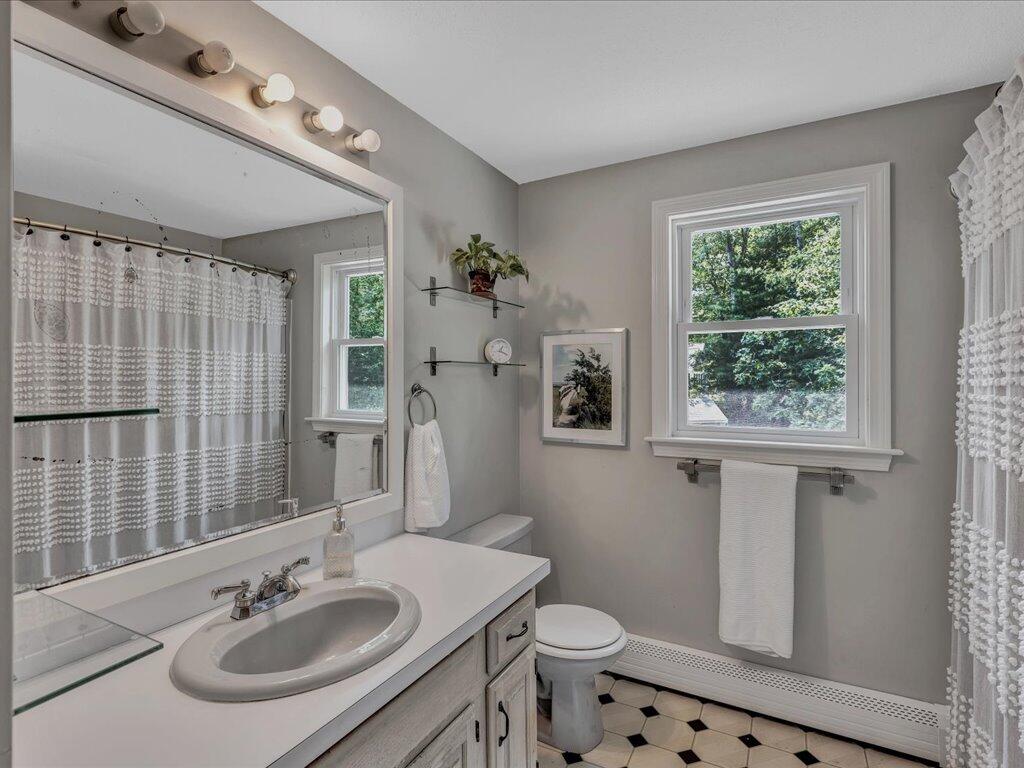 25 Moon Compass Lane Sandwich, MA 02563 - Photo 30 of 55 a bathroom with a sink a mirror a toilet and a window