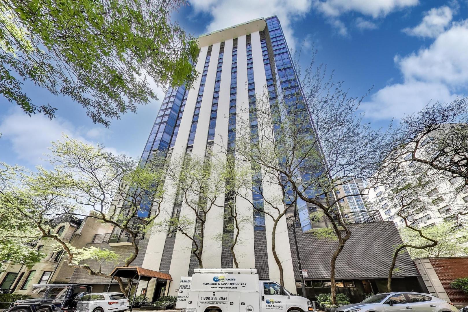 a view of a tall building