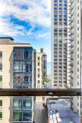 a view of a building from a window
