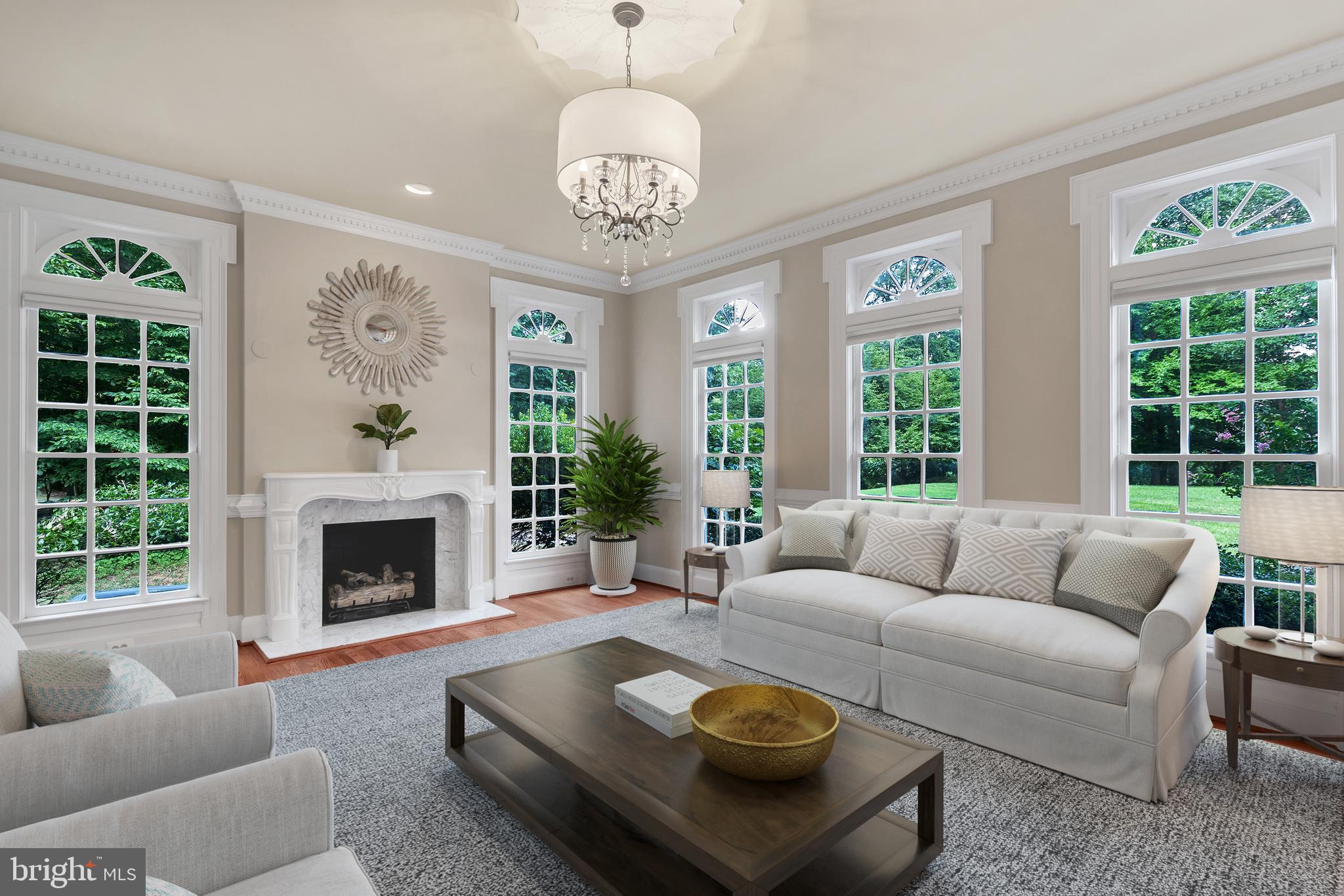 190 Falcon Ridge Road Great Falls, VA 22066 - Photo 11 of 74 The Sun-lit Formal Living Room // Virtually Staged