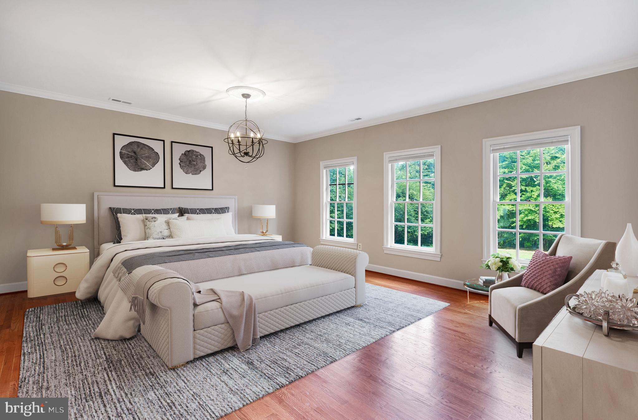 190 Falcon Ridge Road Great Falls, VA 22066 - Photo 29 of 74 Sun-lit Master Bedroom // Virtually Staged