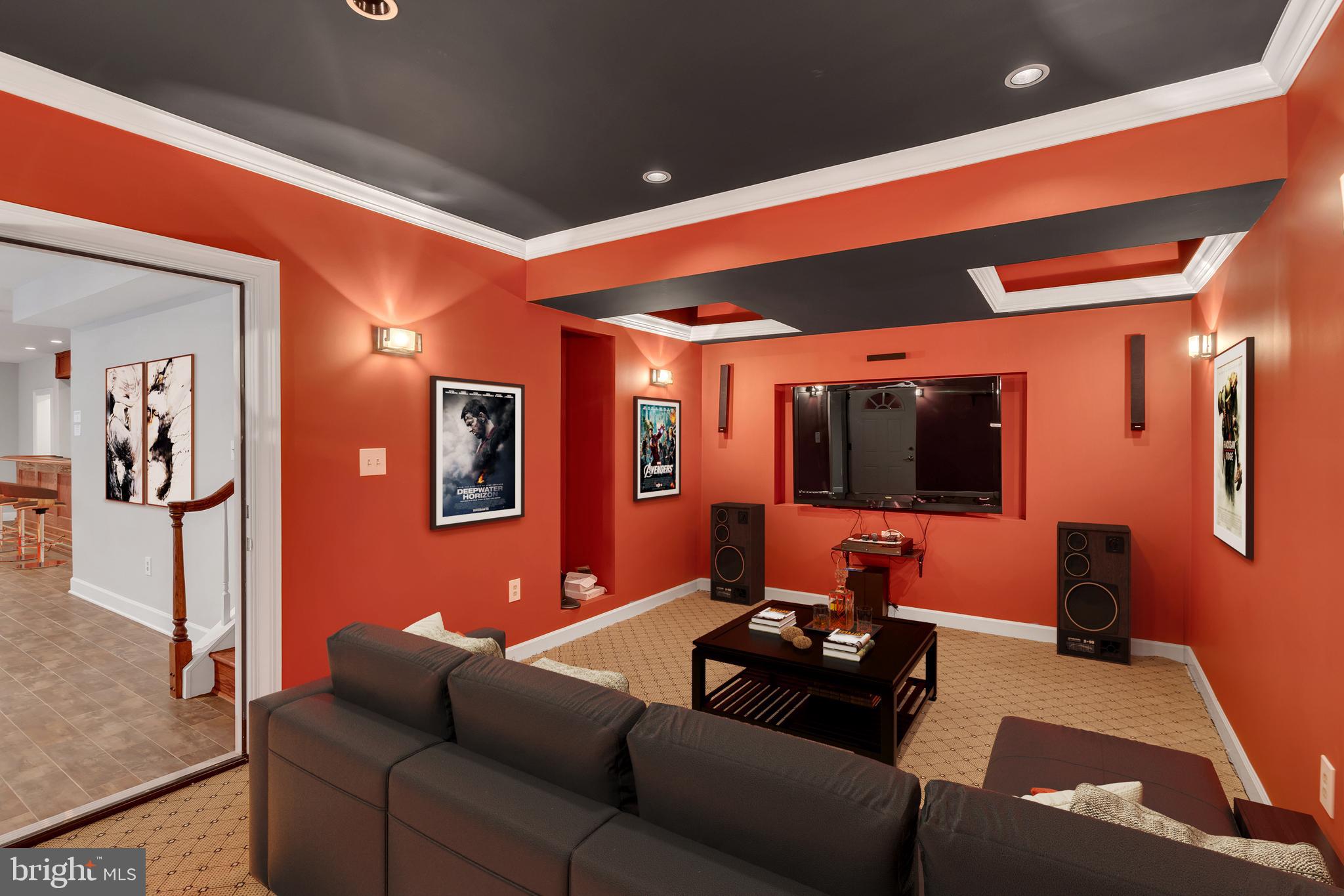 190 Falcon Ridge Road Great Falls, VA 22066 - Photo 48 of 74 Movie Theater Room // Virtually Staged